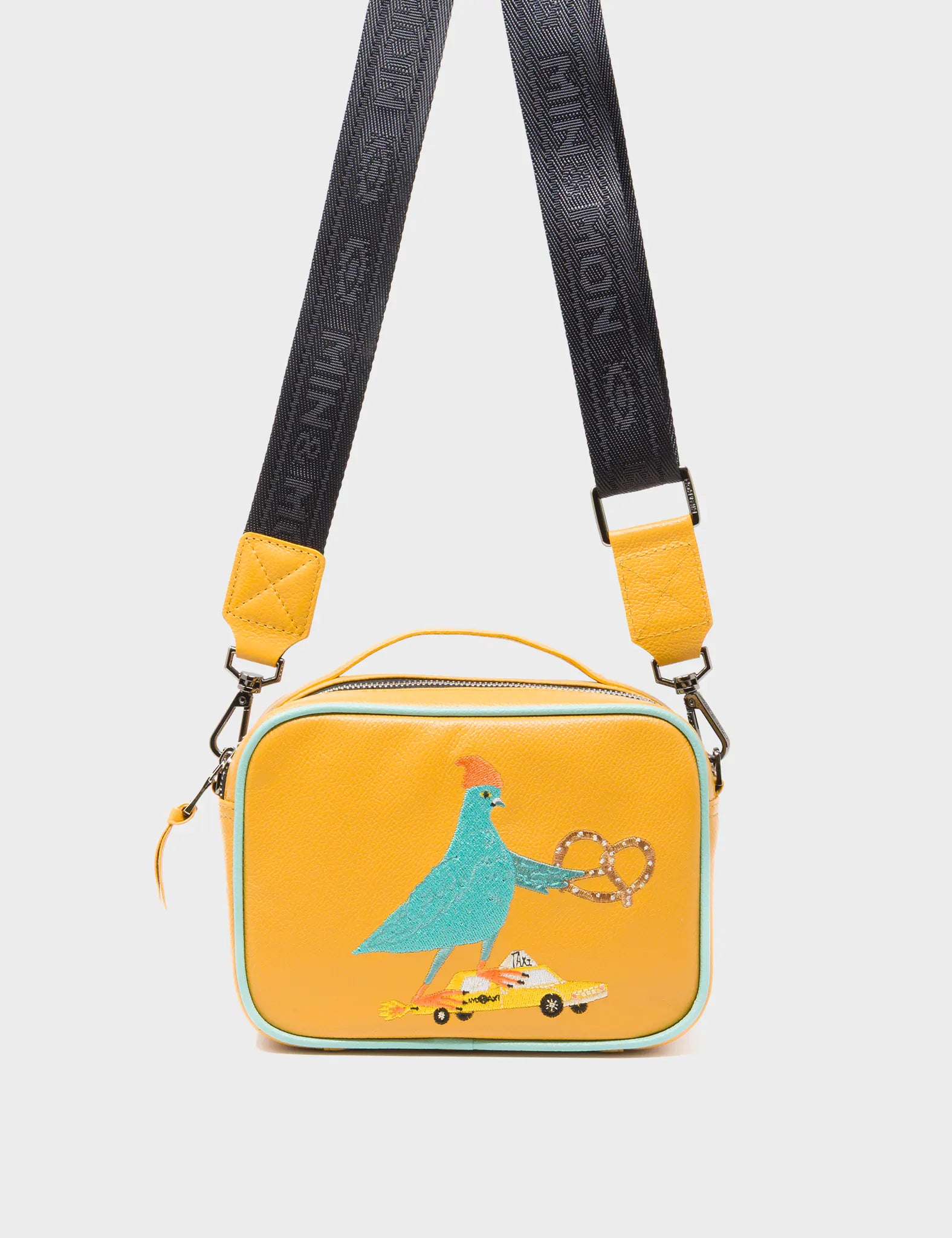 Verto Golden Glow Leather Crossbody Bag - Pigeonista Embroidery