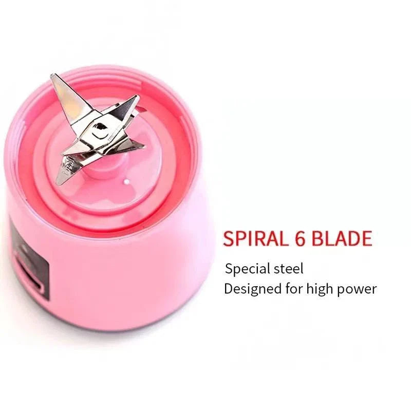 BESTDIY Portable USB Rechargeable Fruit Juice Blender Juice Maker Juicer Blender Mixer 380ML Fruit Juicer