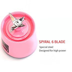 BESTDIY Portable USB Rechargeable Fruit Juice Blender Juice Maker Juicer Blender Mixer 380ML Fruit Juicer