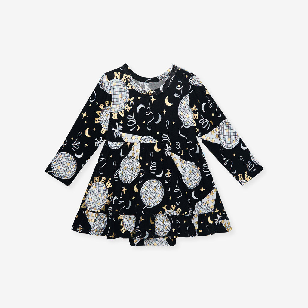 Midnight Bash Ruffled Bodysuit Dress