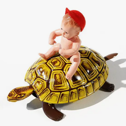 Susi Baby Turtle with Child -Made in Germany -Original Lehmann