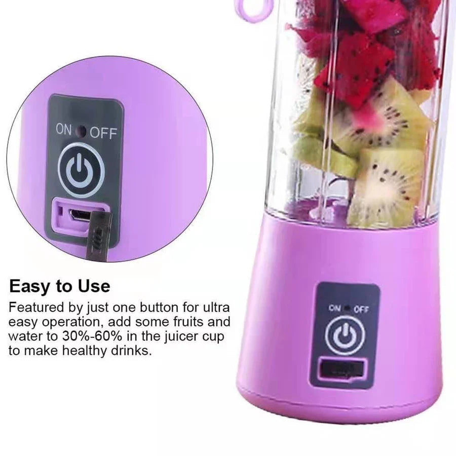 BESTDIY Portable USB Rechargeable Fruit Juice Blender Juice Maker Juicer Blender Mixer 380ML Fruit Juicer
